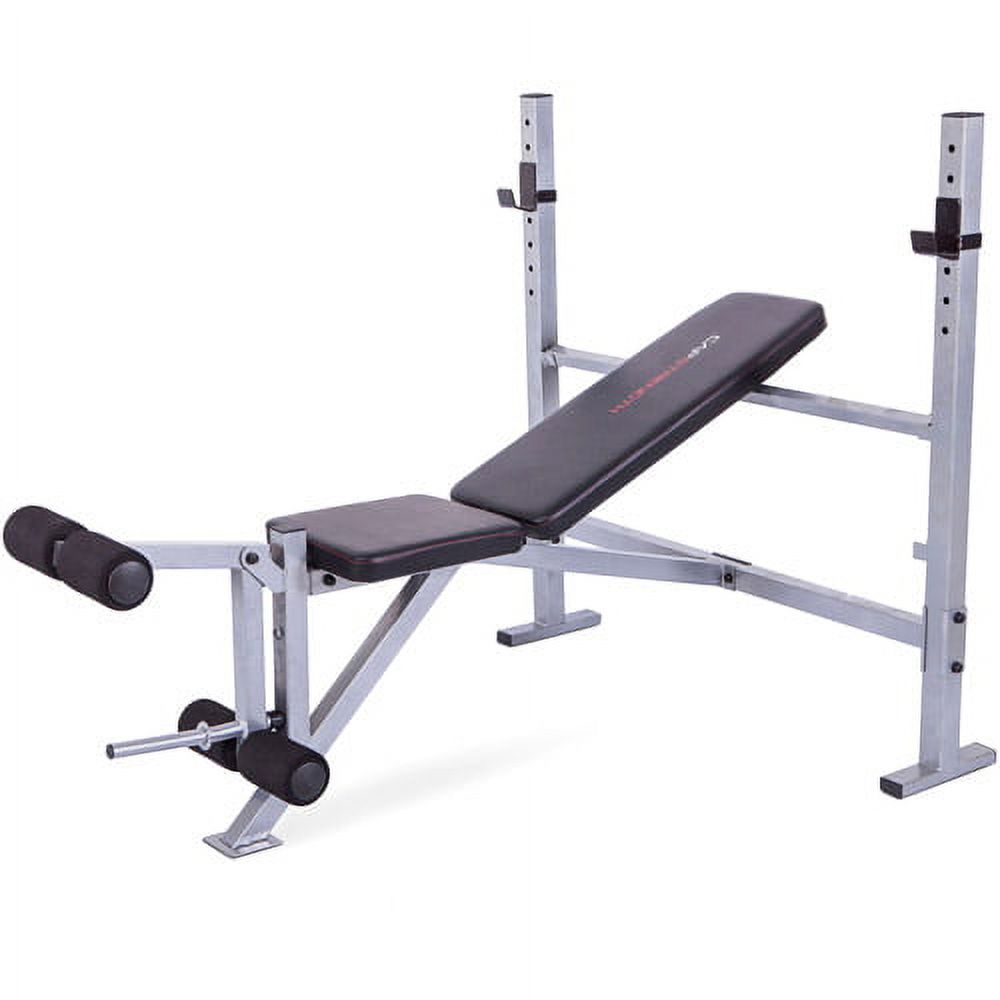 CAP Strength Deluxe Mid-Width Weight Bench with Leg Attachment (500lb Capacity), Black and Gray - image 2 of 5