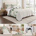 thumbnail image 6 of King Quilt Set 96''x106'', Eucalyptus Leaf Lightweight Bedspread Coverlet Set with 2 Pillow Shams, Watercolor Green Plant Vintage Country Breathable All Season Quilt Bedding for Bedroom/Guest Room, 6 of 9