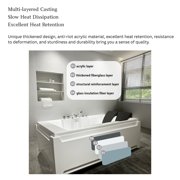 73 x 48 Whirlpool Bathtub for 2-Person with 8 Hydro Massage Jets & Chromatherapy LED Lights, 1HP UL Certified Pump, 3-Sided Apron Acrylic Soaking Tub, Left Drain, 110 Gallons, White