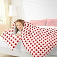 thumbnail image 4 of Manfei Cute Heart Print Full Size Comforter Sets for Girls, Red White Bedding Comforter Set, Love Theme Bedding Sets, Luxury Bedroom Decor Reversible 3 Pieces, 4 of 8