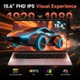 thumbnail image 5 of 15.6" IPS FHD-Gaming-Laptop, AMD 8 Cores Ryzen 7 7735HS 32GB DDR5 RAM 1TB SSD (Beats i7-12650H Up to 4.75GHz) AMD Radeon 680M GPU-Computer with 100W Type-C Backlit Keyboard Fingerprint, 5 of 7