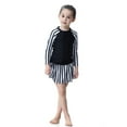 thumbnail image 5 of lnmuld Girls UPF 50 Full Coverage Long Sleeve Rash Guard Set - with Skirt Sun Protective Swimwear Color:Black,Size:14-15 Years, 5 of 6