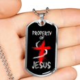 thumbnail image 4 of Propriété de Collier Jésus en Acier Inoxydable Ou 18k or Chien Tag 24" Chaîne, 4 of 8