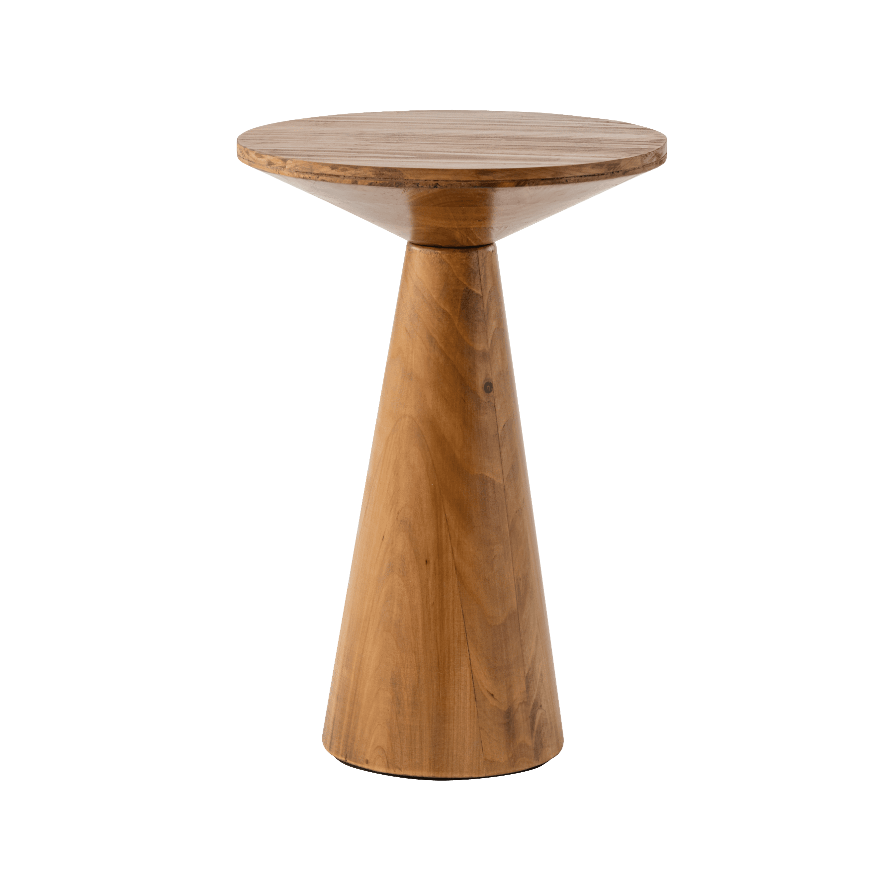 COZAYH Farmhouse Pedestal End Table Round Martini Table Wood Plant Stand Rustic Small Drink Table for Living Room, Bedroom, Walnut