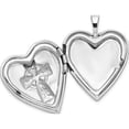 thumbnail image 4 of Sterling Silver Rhodium-Plated Polished & Satin Cross Heart Locket (24.75 X 19.5) Made In United States qls901, 4 of 5