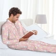 thumbnail image 6 of Salouo Rabbit Sunflower Print Button-Front Long Sleeve Pajama Set for Men, Soft 2Pjs Men's Long Sleeve Sleepwear-Large, 6 of 7
