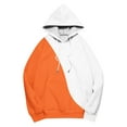 thumbnail image 5 of XPMWRP Women's Color Blocking Printed Hoodies Sweatshirts Trendy Long Sleeve Oversized Pullover Comfy Fall Winter Warm Outfits with Pocket Orange L, 5 of 5