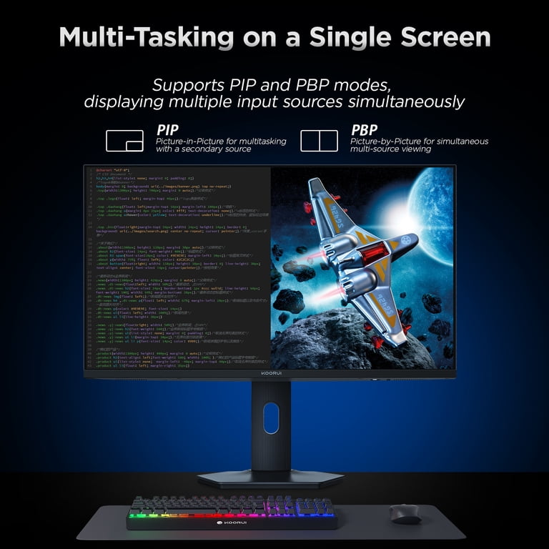 KOORUI, 27‚Äù 4K UHD QD-Mini LED Gaming Monitor, 160Hz/320Hz, HDR