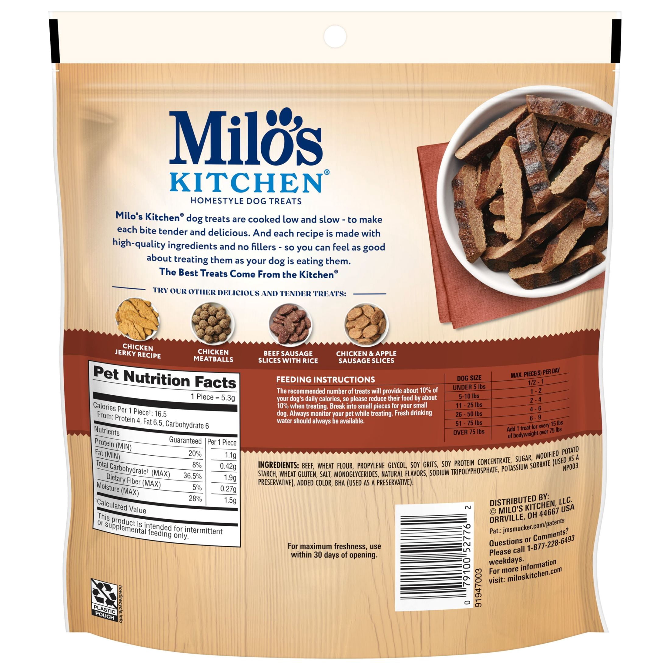 Milo’s Kitchen Steak Grillers Recipe Dog Treats, 10 oz Bag