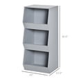 thumbnail image 3 of YYAO Children's Bookcase Storage Cabinet, 3-Layer Anti-Dumping Toy Storage Rack, Gray, 3 of 8