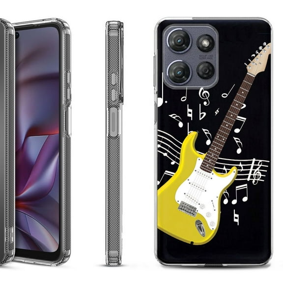Shockproof Protective Phone Case for Motorola Moto G 5G 2025, by OneToughShield - Guitar Yellow