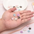 thumbnail image 4 of Uxcell 20 Pack Five-Petaled Flowers Charm Pendants, Gold Plated Pendants DIY, 17x14mm, Purple, 4 of 6