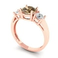 thumbnail image 2 of Clara Pucci 14K Rose Gold 1.5ct Champagne Three-Stone Ring for Women, 2 of 8