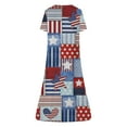 thumbnail image 5 of Wycnly Summer Dresses for Women 4th of July Fashion Button Pocket Swing Independence Day Tunic Maxi Dresses 2024 Short Sleeve V-Neck American Flag Print Long Formal Dress Red l, 5 of 5
