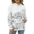 thumbnail image 3 of Santorini Black & White Greece Regular Fit Hoodie, Sporty Pullover Hooded Sweatshirt for Men Women M, 3 of 6