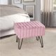 thumbnail image 4 of HOME SOFT THINGS OTOMAN/TABURETE SUPER SUAVE DE PIEL SINTÉTICA. OTOMAN TAPIZADO PARA REPOSAPIÉS CON PATAS DE METAL NEGRO Y ASIENTO ACOLCHADO. 48X33X43CM, ROSA MADERA, 4 of 7