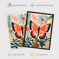 thumbnail image 2 of Butterfly Henri Matisse Style Bright Painting Leaves Fronds and Floral Blooms Spring Art Print Framed Poster Wall Decor 12x16 inch, 2 of 5