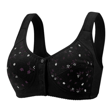 Clearance DondPO Womens Bras Bras for Older Women Front Closure Wireless Bras Everyday Wirefree Comfortable Sleep Bras Seamless Bra Strapless Bra for Big Bust Black XL