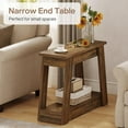 thumbnail image 3 of Tribesigns Wood End Table, Rustic Narrow Side Table with 2 Storage Shelves for Living Room, Bedroom (2), 3 of 5