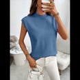 thumbnail image 4 of Suéteres de Cuello Alto para Mujer, Chalecos, Blusas Informales de Negocios y Moda, Conjuntos de Otoño. Azul Neblina XL, 4 of 9