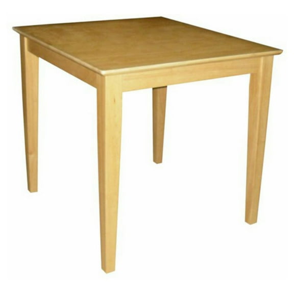 International Concepts Solid Wood Top Table with Shaker Legs, Natural
