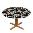 thumbnail image 3 of PIKWEEK Trendy Black Cherry with Leaves Fitted Round Tablecloth Waterproof Table Cloth with Elastic Edge Wipe Clean Table Cover for Indoor Outdoor, 3 of 7