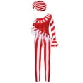thumbnail image 2 of iEFiEL Girls Christmas Candy Cane Costume Striped Ballet Unitard Sequins Jumpsuit Red-A 6, 2 of 7