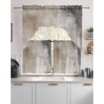thumbnail image 2 of Brown Oil Painting Swag Valance and Tier Curtains Set Modern Abstract Art Minimalism Kitchen Curtains 3 Piece Set Rod Pocket Panels for Bedroom Cafe Swag Valances and 24 inches Tiers, 2 of 6