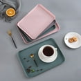 thumbnail image 3 of Allume Small Plastic Fast Food Drinks Snack Lap Serving Trays Fast Food Tray Rectangle Blue, 3 of 9