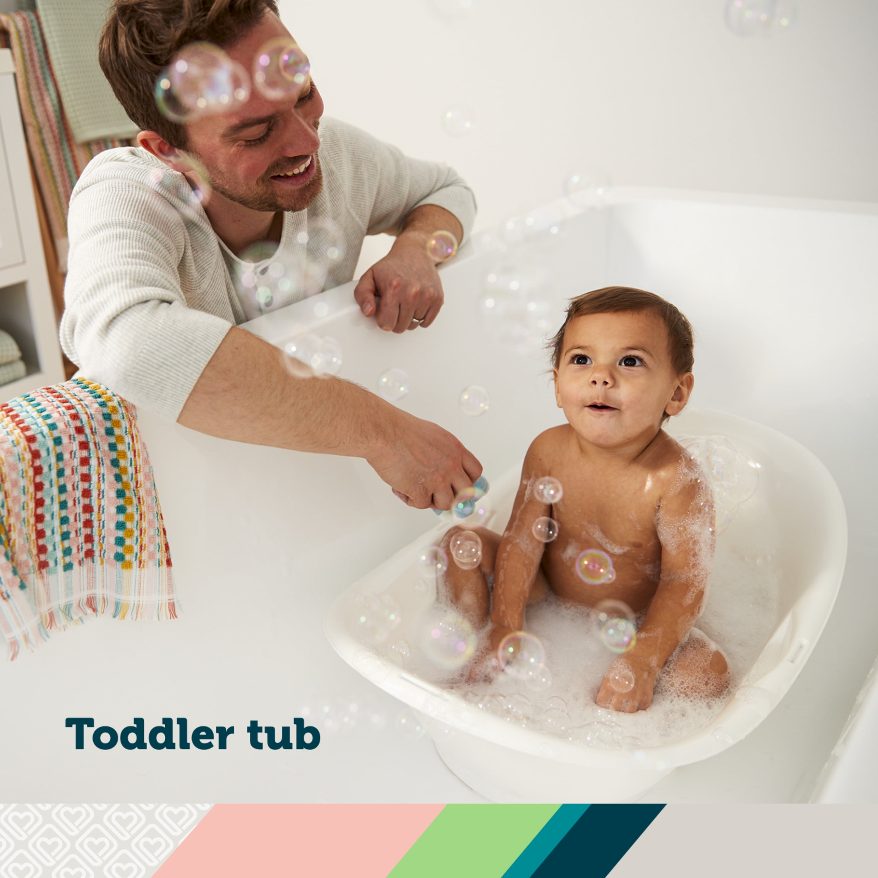 Safety 1st 3-in-1 Clean Fun Plastic Rigid Baby Bathtub, Harbor Mist