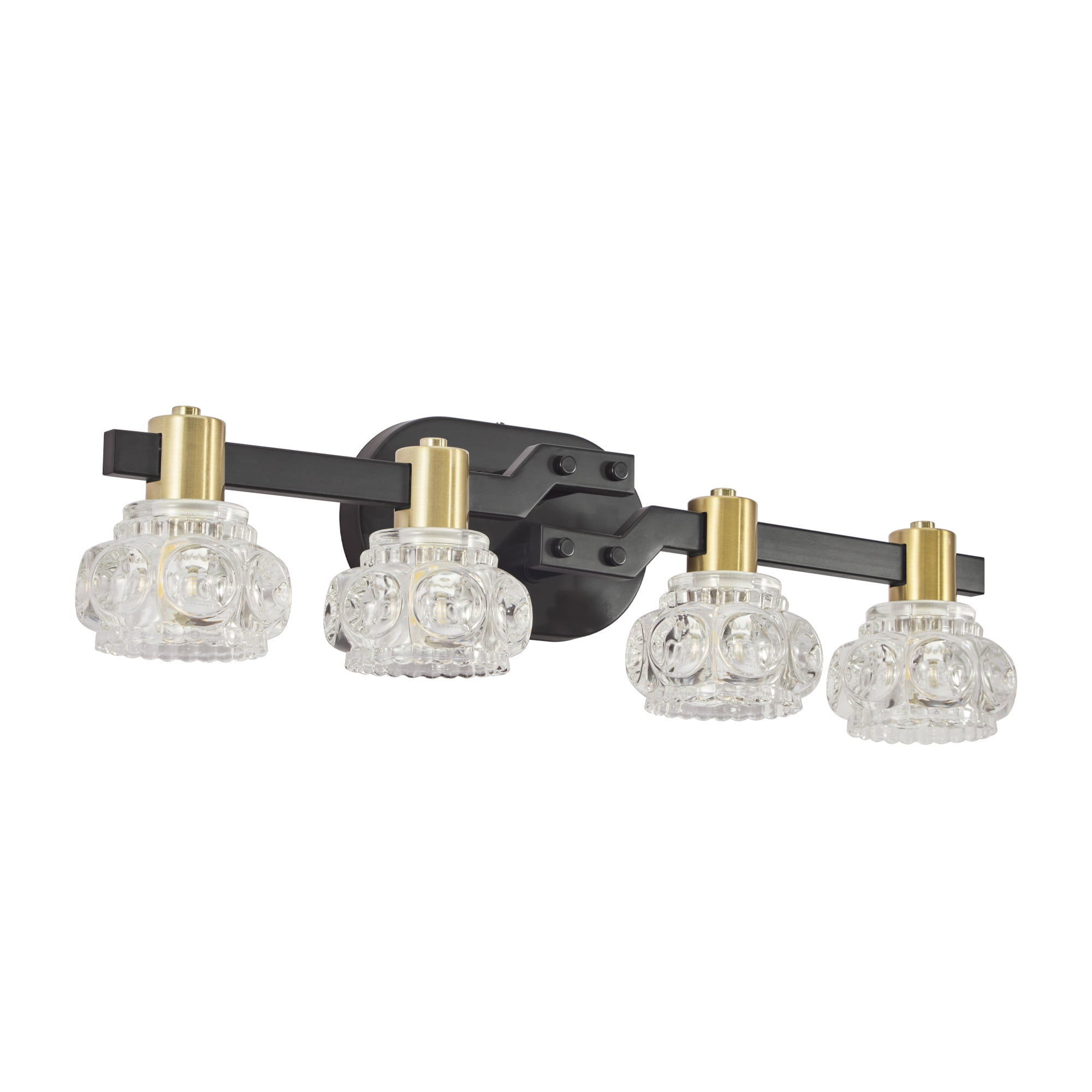 Gold and black Vanity Lights for Bathroom 23.6inch Vintage 4-Light ron Finish Vanity Light Fixture for Bathroom or Hallway
