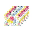 thumbnail image 4 of MKHERT Watercolor Floral Pattern Pink Blue Yellow Flowers Placemats Table Mats for Dining Room Kitchen Table Decoration 12x18 inch,Set of 6, 4 of 4