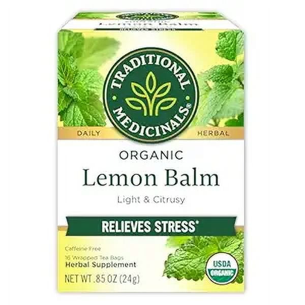 Traditional Medicinals Organic Lemon Balm Herbal ;Tea, Calming and Supports Digestion, (Pack of 1) - 16 Tea Bags