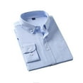thumbnail image 4 of USNSM Shirts for Men Long Sleeve Classic Fit Business Formal Dress Shirts Casual Button Down Shirts with Front Pocket Blue M, 4 of 4