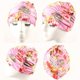 thumbnail image 2 of Gorro de baño plisado de pelo largo para mujer, de nailon, elástico, con estampado de flores, para playa y adultos., 2 of 4