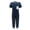 Navy Body-Grey Trim, variant on Special Needs Adaptive Clothing For Adults, Zipback Short Sleeve Long Leg Bodysuit For Adults with Special Needs By Kaycey, Navy Body Grey Trim, Large