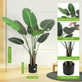 thumbnail image 6 of Artificial Bird of Paradise Plant, Faux Tropical Palm Tree, Fake Banana Leaf Tree Potted Silk Plant for Home Decor, 6 of 7