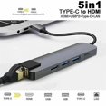 thumbnail image 3 of 5 In 1 Usb C Hub Type C To 4k Hd Adapter With Rj45 Network 100m 1000m Ethernet Lan Charger Port Adapter For Macbook Pro, 3 of 5