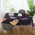 thumbnail image 3 of Yayeee Tablecloths 54" x 54" Rectangle Wrinkle Resistant Party Table Cover, Halloween Purple Ghosts, 3 of 8