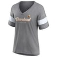 thumbnail image 2 of Women's Fanatics Heather Gray Cleveland Browns Give It All Half-Sleeve Tri-Blend V-Neck T-Shirt, 2 of 3