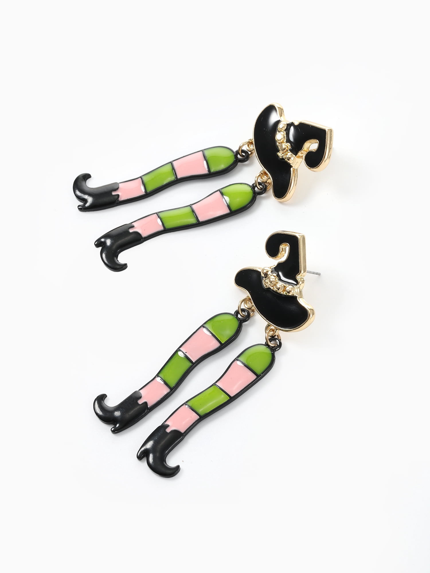 Way to Celebrate Striped Witch Halloween Dangle Earrings, 1 Pair