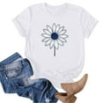 thumbnail image 4 of Xdegoge Womens T Shirts for Women Short Sleeve Summer Tops Floral Graphic Tees Casual Tunic Cute T-Shirt Loose Fit Crew Neck Blouses Plus Size Basic Shirts , Clothes Women, 4 of 5