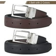 thumbnail image 2 of AWAYTR Reversible Kids Belts for Boys - Black and Brown Leather Belt for School Uniform Casual Jeans, 2 of 11