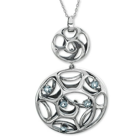 Evert deGraeve 3/4 ct Baby Blue Topaz Swirl Pendant Necklace in Sterling Silver
