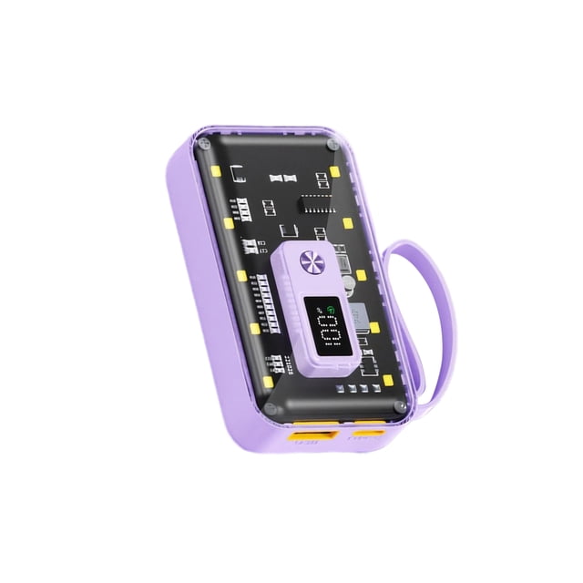 Cateissary Carcasa de carga rápida del banco de energía con kit de módulo de energía móvil para exteriores con control de temperatura Electrónica violeta