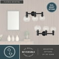 thumbnail image 4 of Marshall 3 Light LED Compatible Black Transitional Bathroom Vanity Wall Fixture Clear Glass, 4 of 12