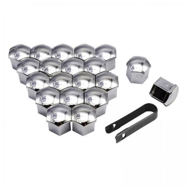 5x 20 Piezas Cubierta de Tuerca de Rueda de Coche Cubierta Protectora Decoración Exterior Universal con Herramienta de Clip Tapas de Perno Antióxido T 5 piezas