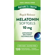 Melatonin 10mg | 120 Softgels | Non-GMO, Gluten Free Supplement | by Nature's Truth