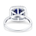 thumbnail image 7 of Halo Art Deco Cushion Cut Ring Blue Sapphire CZ 925 Sterling Silver Size 8, 7 of 7