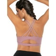 thumbnail image 5 of Womens Meduim Impact Sports Bras Criss Cross Back Sexy Running Bra Workout Running Crop Tops Longline Yoga Bra, 5 of 7